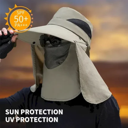 Sun Hat Bucket Hat Boonie hat Sun Hat with Neck Flap Waterproof UV Protection Summer Spring Drawstring Wide Brim Unisex Fishing Activity 2025 - Image 6