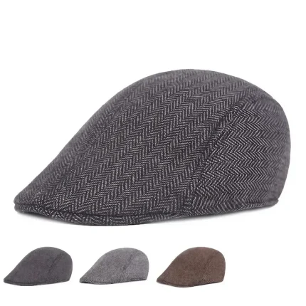 Men's Flat Cap Light Grey Dark Gray Cotton Streetwear Stylish 1920s Fashion Outdoor Daily Going out Graphic Prints Warm 2025 - Image 2