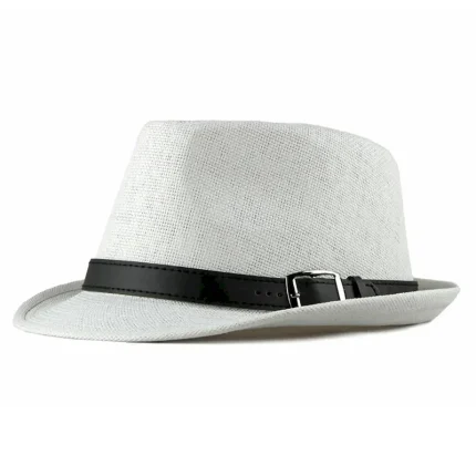 Men's Kentucky Derby Hat Straw Hat Sun Hat Panama Hat Fedora Trilby Hat Black White Straw Braided Simple 1920s Fashion Holiday Street Dailywear Weeken - Image 5