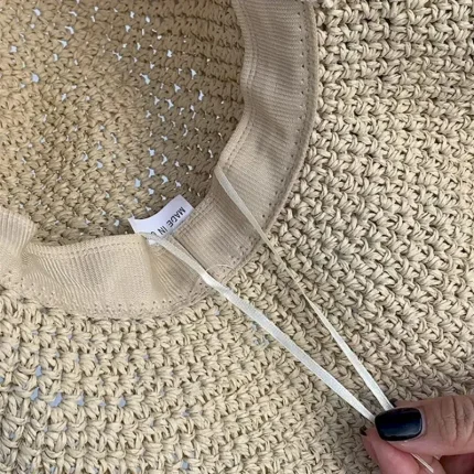 Elegant Beige/Khaki Straw Hat With Lace Lanyard Wide Brim Ruffle Sun Hats Breathable Travel Beach Hats For Women Girls Summer Outdoor Holiday 2025 - U - Image 5