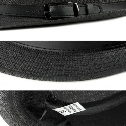 Men's Kentucky Derby Hat Straw Hat Sun Hat Panama Hat Fedora Trilby Hat Black White Straw Braided Simple 1920s Fashion Holiday Street Dailywear Weeken - Image 3