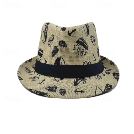 Men's Kentucky Derby Hat Sun Hat Party Hat Dress Hat White khaki Cotton Fashion Casual Street Daily Coconut Tree Sunscreen Breathable 2025 - Image 4