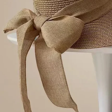 Women's Hat Straw Hat Sun Hat Portable Sun Protection Breathable Street Daily Weekend Bow Pure Color 2025 - Image 3