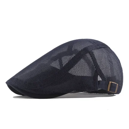 Men's Flat Cap Newsboy Cap Newsboy Hat Black Deep Blue Polycotton Travel Beach Outdoor Vacation Plain Adjustable Fashion 2025 - Image 3