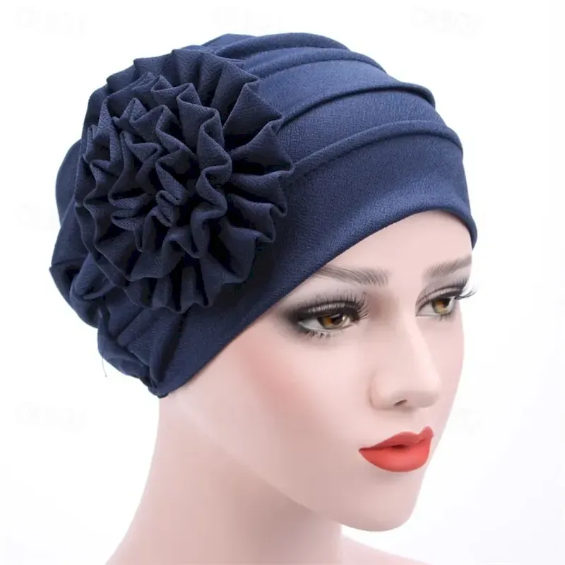 jeetvx1656063775605.webp Women's Hats Spring Summer Plain Color Floral Beanie Hat Muslim Stretch Turban Hat Cap Hair Loss Headwear Hijab Cap 2025 - Image 1