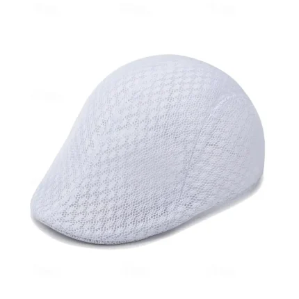 Men's Flat Cap Black White Polyester Travel Beach Vacation Beach Plain Sunscreen 2025 - Image 5