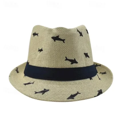 Men's Kentucky Derby Hat Sun Hat Party Hat White khaki Cotton Fashion Casual Street Daily Fish Sunscreen Breathable 2025 - Image 4