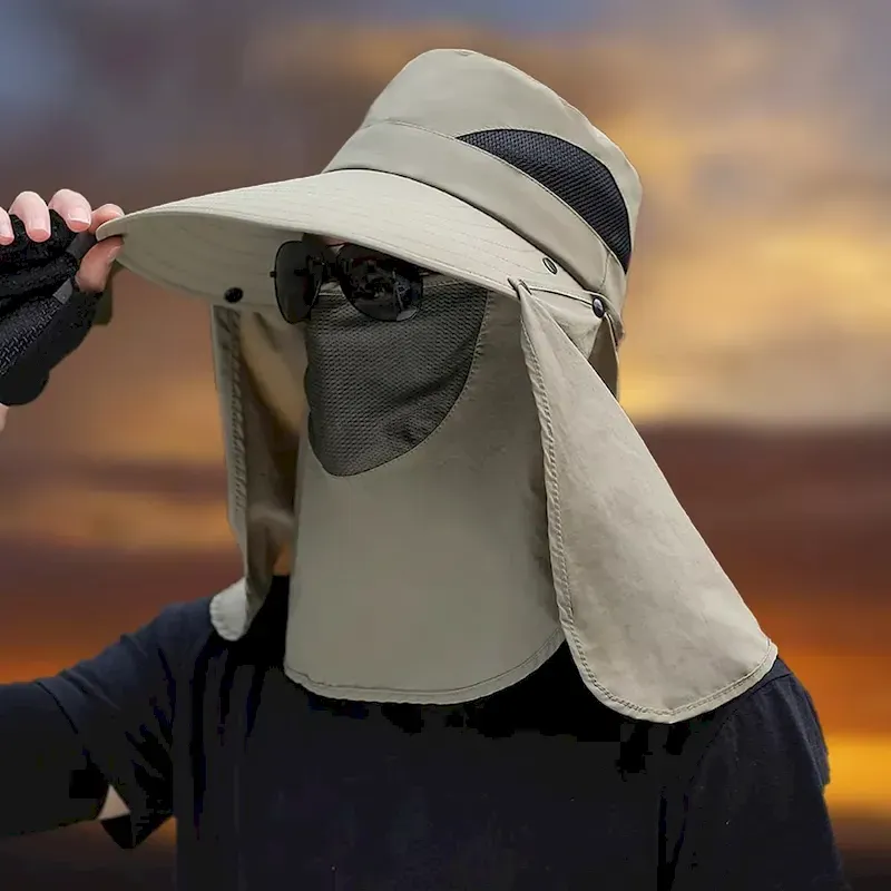 ltsmbe1721199486527-1.webp Sun Hat Bucket Hat Boonie hat Sun Hat with Neck Flap Waterproof UV Protection Summer Spring Drawstring Wide Brim Unisex Fishing Activity 2025 - Image 1