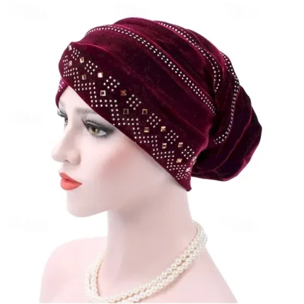 Solid Color Inner Hijabs Muslim Turban Caps For Women With Drill Ethnic Islamic Wrap Head Turbante Ready To Wear Hijab Bonnet 2025 - Image 4