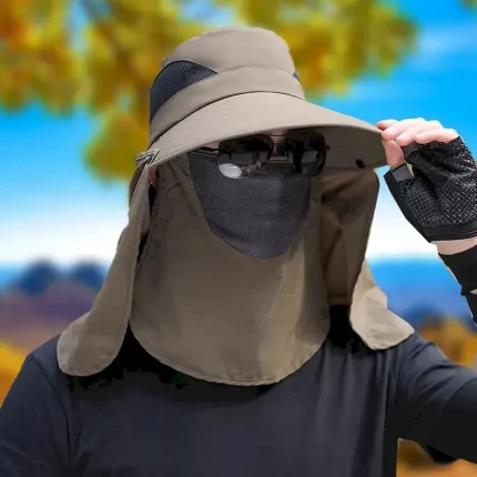 Sun Hat Bucket Hat Boonie hat Sun Hat with Neck Flap Waterproof UV Protection Summer Spring Drawstring Wide Brim Unisex Fishing Activity 2025 - Image 3