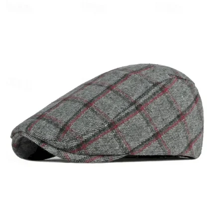 Men's Flat Cap Baseball Cap Military Cap Cadet Hat Red Blue Polyester Fashion Casual Street Daily Plaid Adjustable Sunscreen Breathable 2025 - Image 4