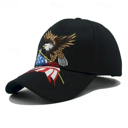 Men's Baseball Cap Sun Hat Trucker Hat Black White Cotton Embroidered Fashion Casual Street Daily Eagle Adjustable Sunscreen Breathable 2025 - Image 2