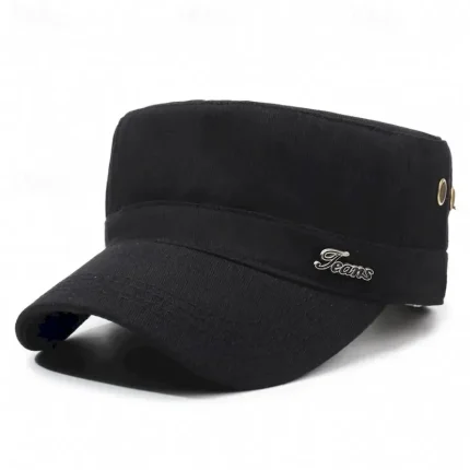 Men's Flat Cap Sun Hat Trucker Hat Black Navy Blue Polyester Metal Fashion Casual Street Daily Plain Adjustable Sunscreen Breathable 2025