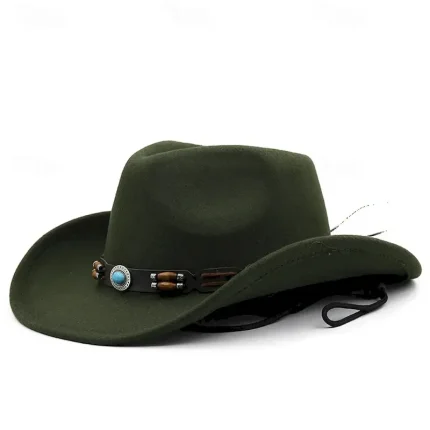 Men's Kentucky Derby Hat Sun Hat Cowboy Hat Fedora Trilby Hat Black Wine Woolen Vintage Style Fashion 18th Century State of Texas Daily Theme Party So - Image 6