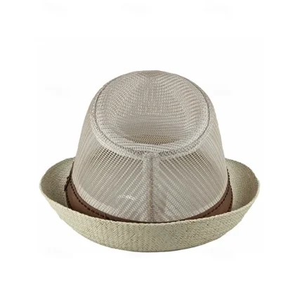 Men's Straw Hat Sun Hat Soaker Hat Safari Hat Gambler Hat Black Dark Navy Polycotton Mesh Stylish Casual Outdoor clothing Holiday Going out Plain Suns - Image 6