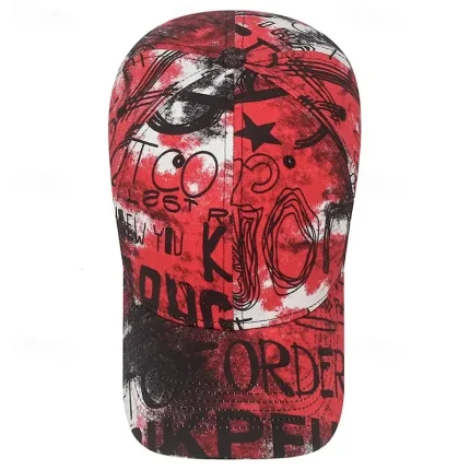 Unisex Baseball Cap Sun Hat Black Red Cotton Travel Beach Outdoor Vacation Graffiti Adjustable Sunscreen Fashion 2025 - Image 5