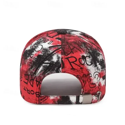 Unisex Baseball Cap Sun Hat Black Red Cotton Travel Beach Outdoor Vacation Graffiti Adjustable Sunscreen Fashion 2025 - Image 4