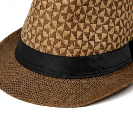 Men's Kentucky Derby Hat Sun Hat Bowler Hat Black khaki Licorice Fashion Casual Street Daily Color Block Geometic Sunscreen Breathable 2025 - Image 6