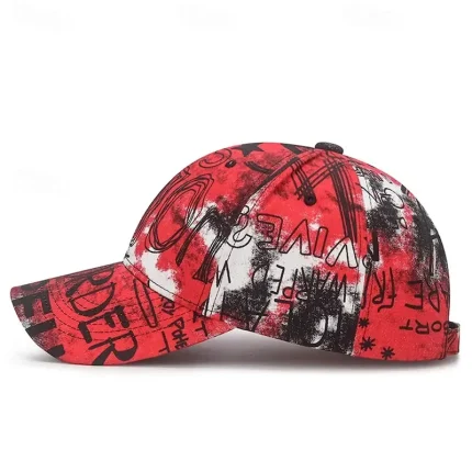 Unisex Baseball Cap Sun Hat Black Red Cotton Travel Beach Outdoor Vacation Graffiti Adjustable Sunscreen Fashion 2025 - Image 3