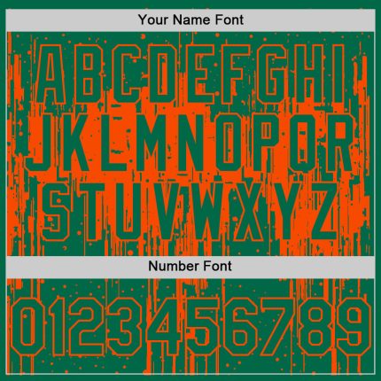 Custom Kelly Green Orange 3D Pattern Design Dripping Splatter Art Authentic Baseball Jersey - Image 5