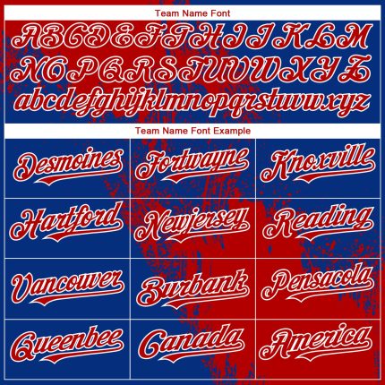 Custom Royal Red-White 3D Pattern Design Abstract Brush Stroke Authentic Baseball Jersey - Image 4