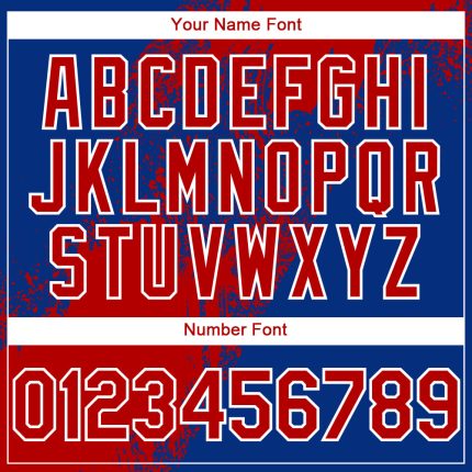 Custom Royal Red-White 3D Pattern Design Abstract Brush Stroke Authentic Baseball Jersey - Image 5