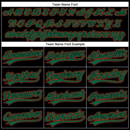 Custom Black Kelly Green-Orange 3D Pattern Design Curve Solid Authentic Baseball Jersey - Image 4