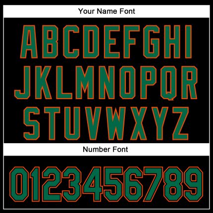 Custom Black Kelly Green-Orange 3D Pattern Design Curve Solid Authentic Baseball Jersey - Image 5