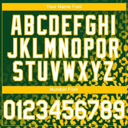Custom Kelly Green White-Yellow 3D Pattern Design Leopard Print Fade Fashion Authentic Baseball Jersey - Image 5