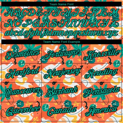 Custom Orange Aqua-Black 3D Pattern Design Abstract Doodle Performance T-Shirt - Image 3