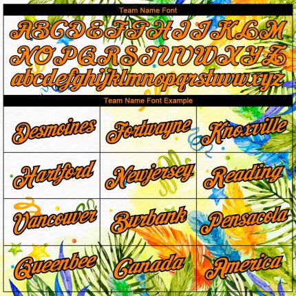 Custom White Bay Orange-Black 3D Pattern Design Hawaii Palm Leaves Performance T-Shirt - Image 3