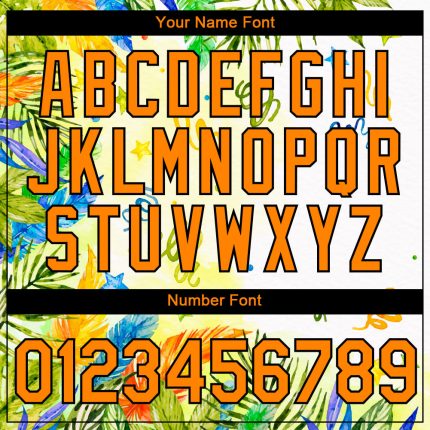 Custom White Bay Orange-Black 3D Pattern Design Hawaii Palm Leaves Performance T-Shirt - Image 4