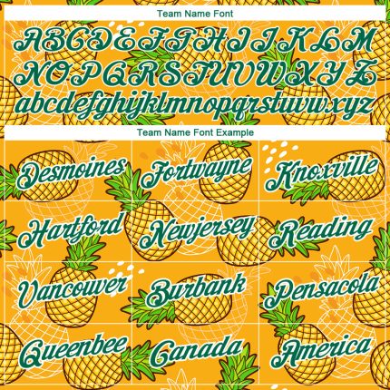 Custom Gold Kelly Green-White 3D Pattern Design Tropical Pineapple Performance T-Shirt - Image 3