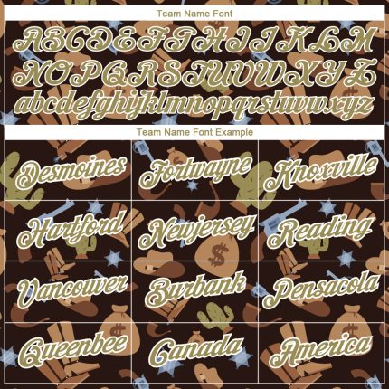 Custom Brown Vegas Gold-White 3D Pattern Design Cowboy Accessory Performance T-Shirt - Image 3