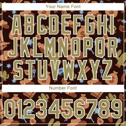 Custom Brown Vegas Gold-White 3D Pattern Design Cowboy Accessory Performance T-Shirt - Image 4