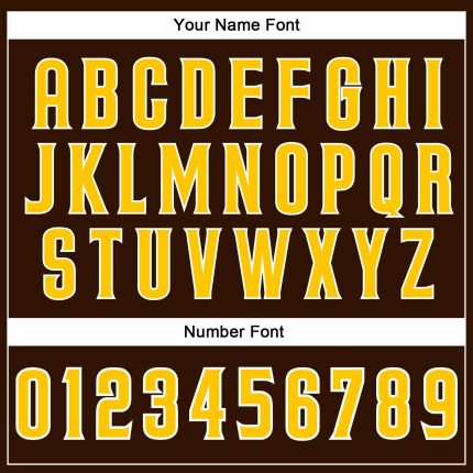 Custom Brown White Pinstripe Gold-White Authentic Baseball Jersey - Image 5