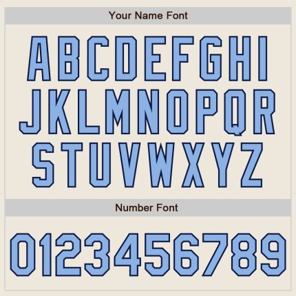 Custom Cream Navy Pinstripe Light Blue Authentic Baseball Jersey - Image 5