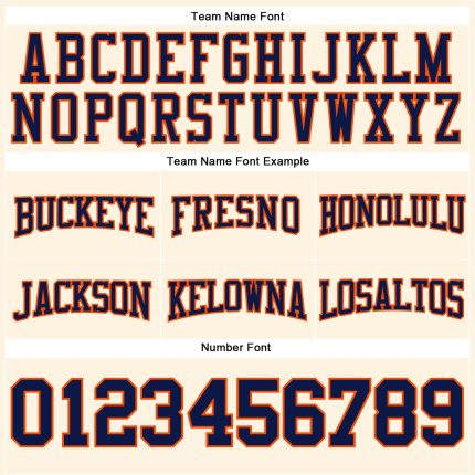 Custom Stitched Cream Navy-Orange Football Pullover Sweatshirt Hoodie - Image 3