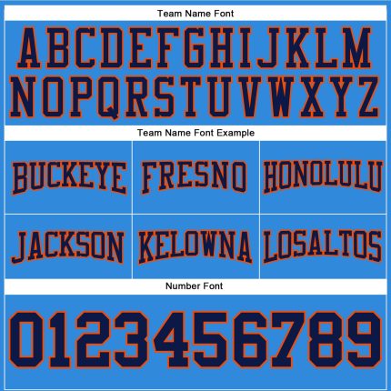 Custom Stitched Powder Blue Navy-Orange Football Pullover Sweatshirt Hoodie - Image 3