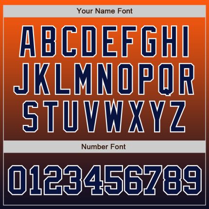 Custom Orange Navy-White Authentic Fade Fashion Baseball Jersey - Image 4