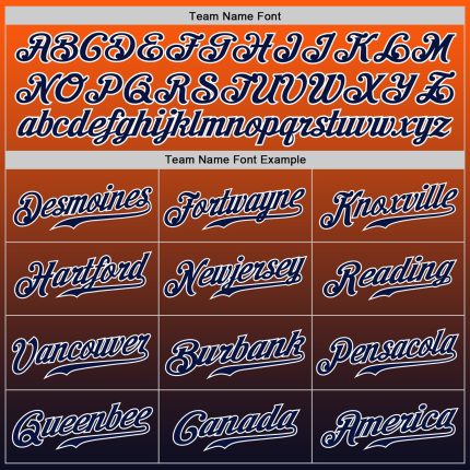 Custom Orange Navy-White Authentic Fade Fashion Baseball Jersey - Image 5