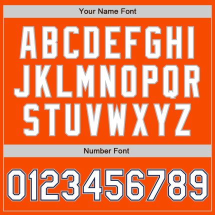 Custom Orange White Navy-Gray Bomber Full-Snap Varsity Letterman Jacket - Image 5