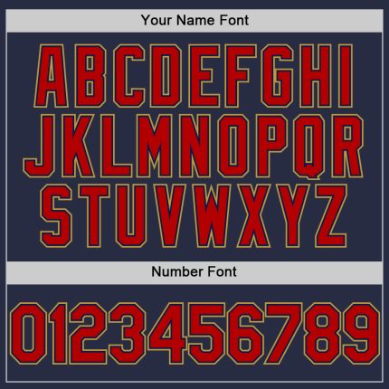 Custom Navy Red-Old Gold Mesh Authentic Throwback Baseball Jersey - Image 5