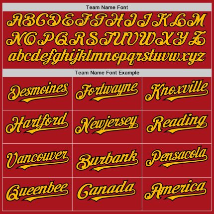 Custom Red Gold-Black Authentic Raglan Sleeves Baseball Jersey - Image 4