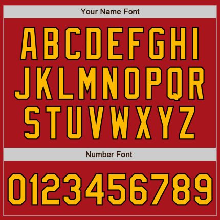 Custom Red Gold-Black Authentic Raglan Sleeves Baseball Jersey - Image 5