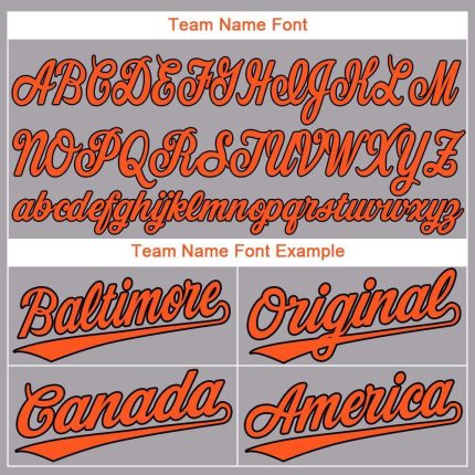 Custom Gray Orange-Black Baseball Jersey - Image 5