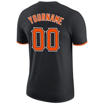 Custom Black Orange-White Performance T-Shirt - Image 6