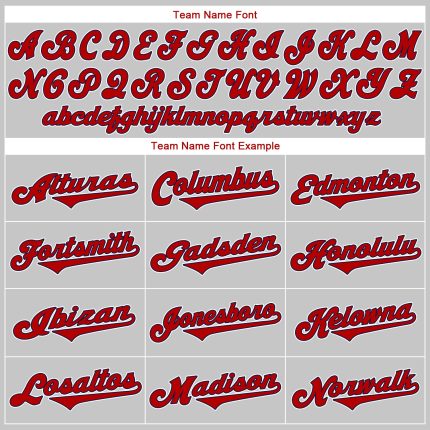 Custom Gray Red-Navy Authentic Baseball Jersey - Image 5