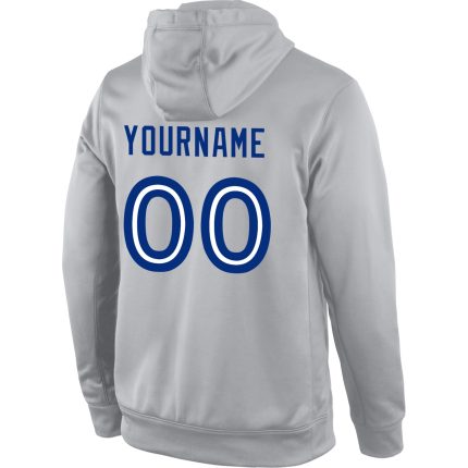 Custom Stitched Gray Royal-White Sports Pullover Sweatshirt Hoodie - Image 3